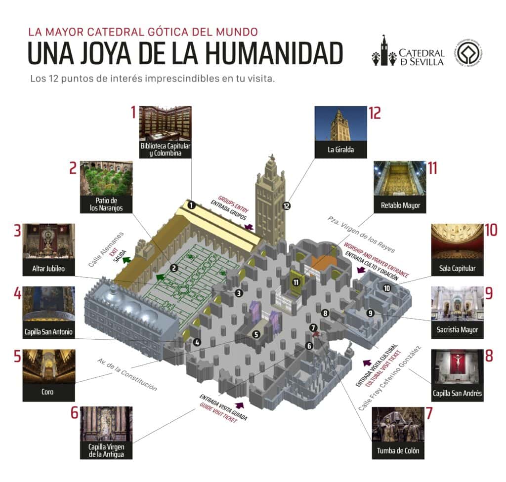 cathedral seville map