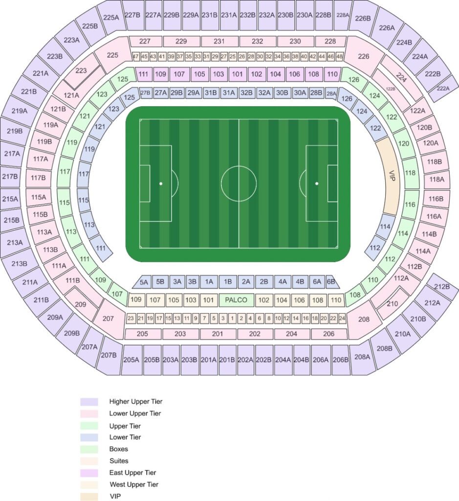 2026 Real Betis Seating Map at Estadio de La Cartuja Seville